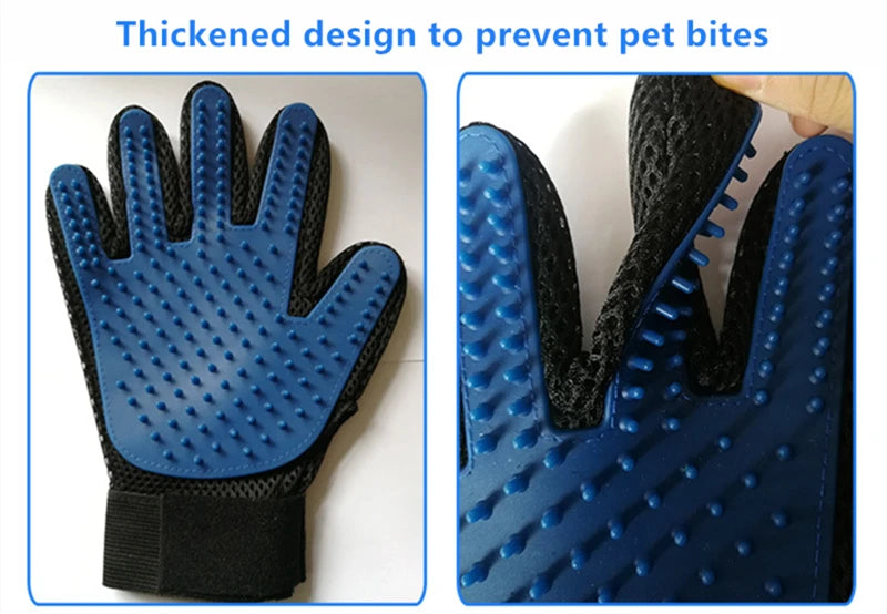 Pet Grooming Glove – Deshedding & Bath Brush for Cats and Dogs – Soft Silicone & Adjustable Fit