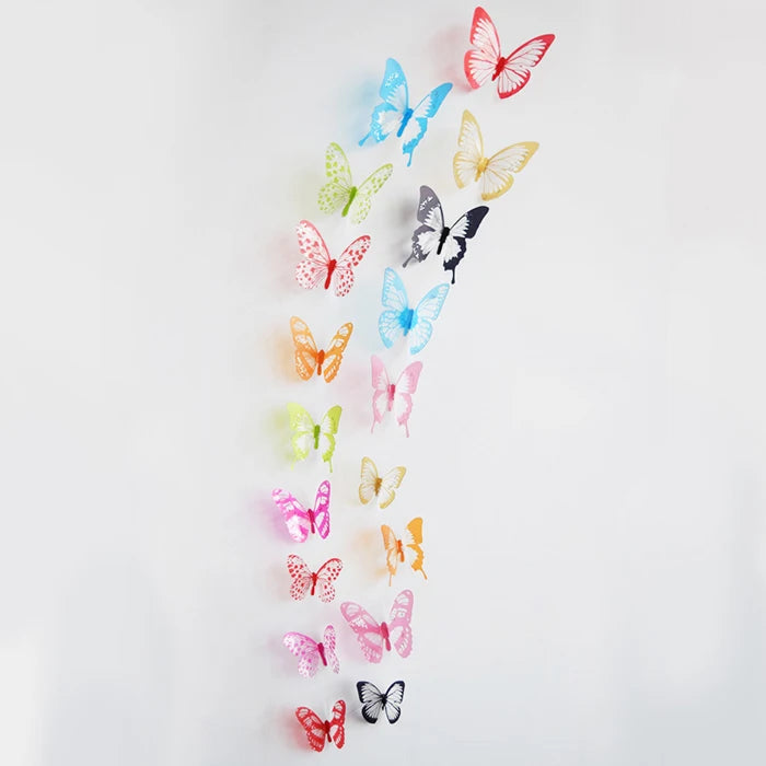 3D Butterfly PVC Wall Sticker – Multi-Color Set for Wall, Furniture, Outdoor and Indoor Decoration, 18 Pieces