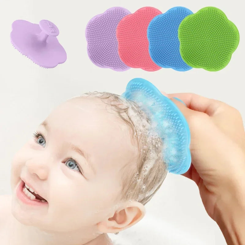 Silicone Baby Bath and Shampoo Brush – Floral Design, Safe for 1-3 Years