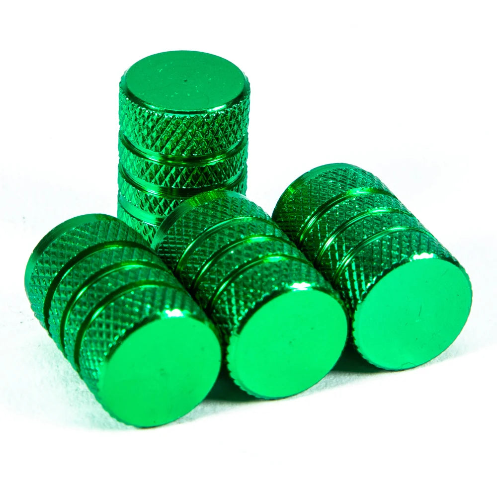 Aluminium Wheel Air Valve Covers – 4pcs Set with O-Ring Seal, Multi-Color