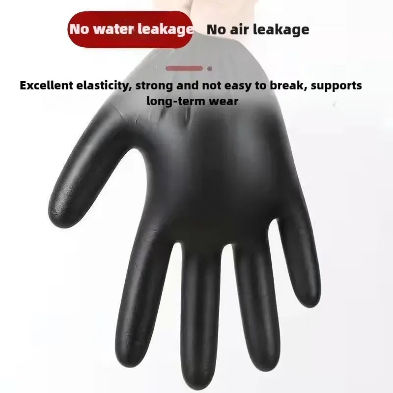 Black Nitrile Disposable Gloves – Powder-Free, Touch Screen Compatible, Waterproof – 100pcs Box