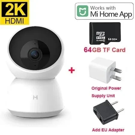 2K 360° Smart Home Security Camera – Wi-Fi, Night Vision, Motion Detection, Two-Way Audio