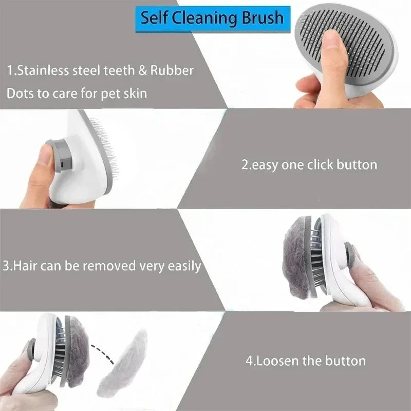 Pet Hair Removal Brush – Slicker Grooming Brush with Stainless Steel Pins for Dogs and Cats