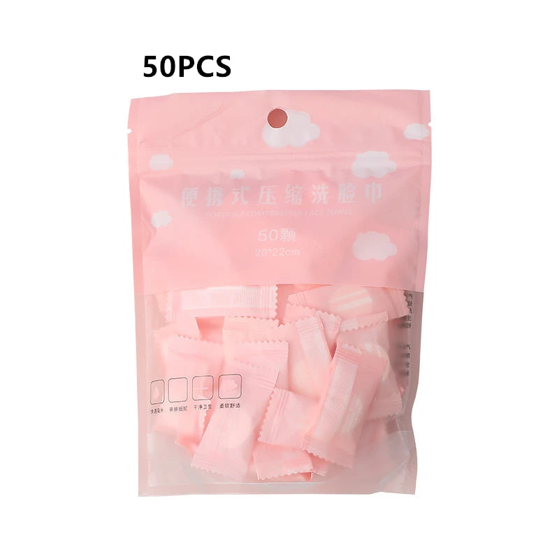 Disposable Mini Compressed Face Towels – Quick Absorb Non-Woven Travel Wipes, 20/50 pcs