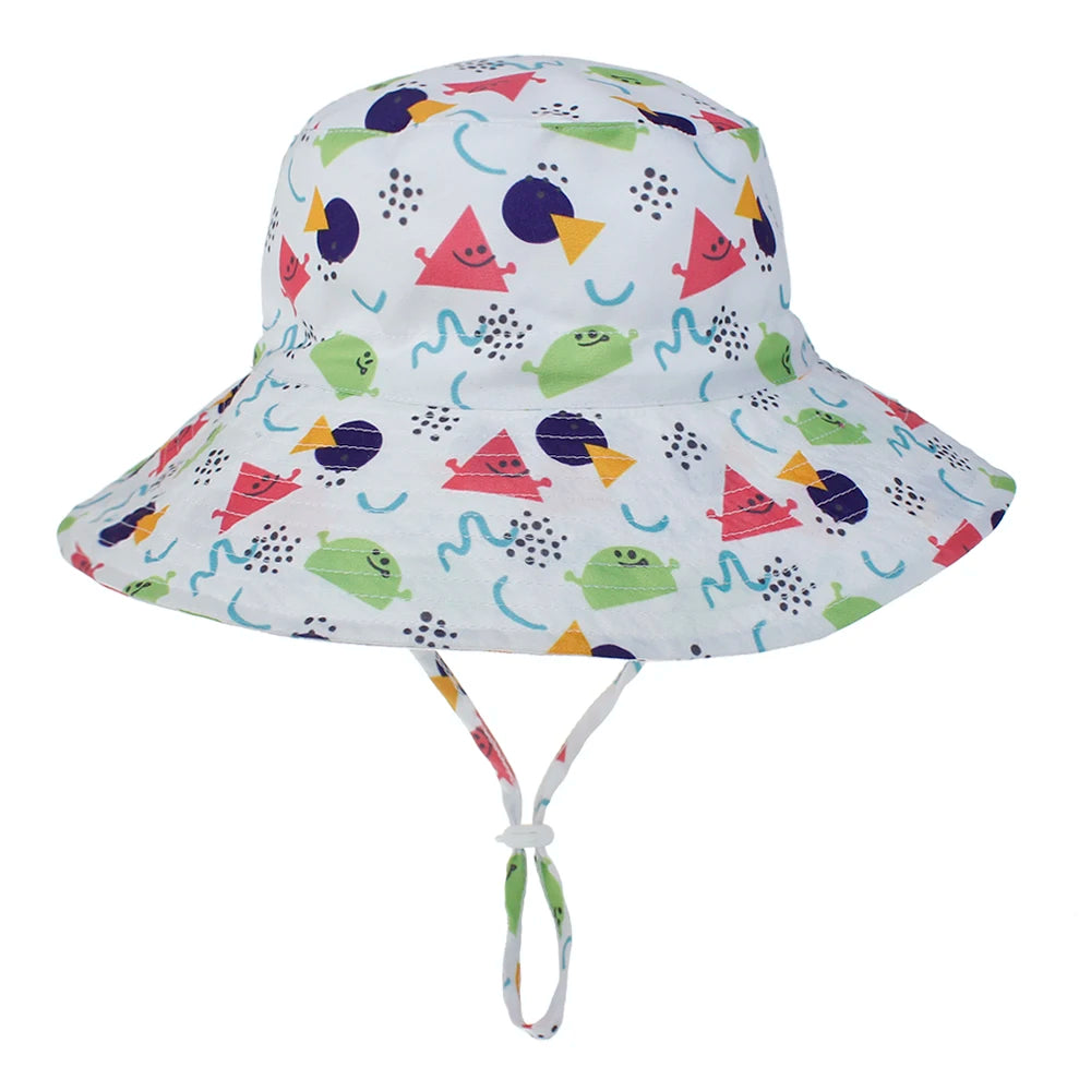 Kids Sun Hat – Adjustable Chin Strap Bucket Hat with UPF50+ UV Protection – For Ages 0-8