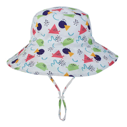 Kids Sun Hat – Adjustable Chin Strap Bucket Hat with UPF50+ UV Protection – For Ages 0-8