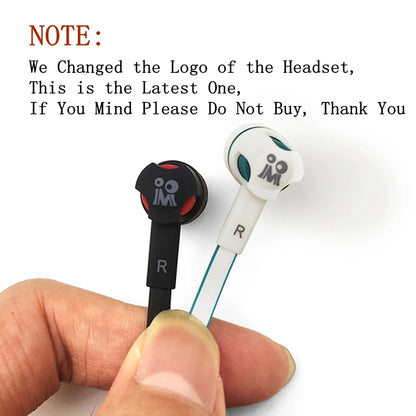 3.5mm Wired In-Ear Headphones with Microphone – Stereo Sound, Flat Tangle-Free Cable, Noise Isolation