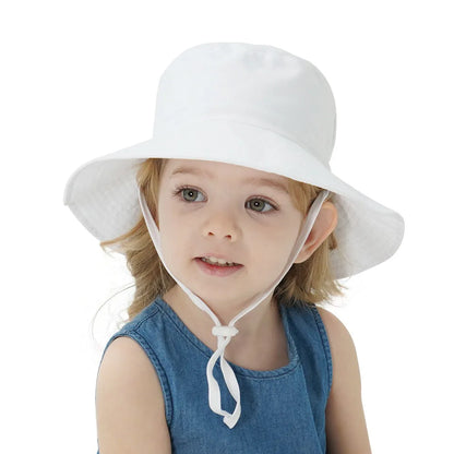 Kids Sun Hat – Adjustable Chin Strap Bucket Hat with UPF50+ UV Protection – For Ages 0-8