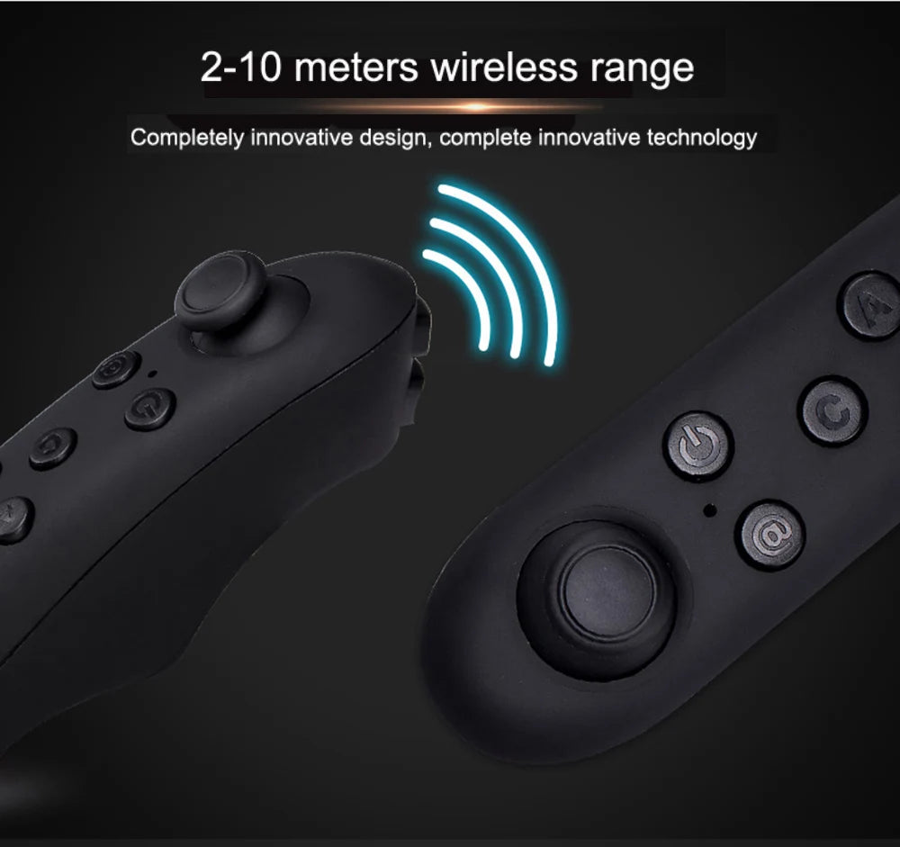 Virtual Reality Headset with Wireless Bluetooth Controller – 3D VR Glasses for Smartphones (4.7–6.1")