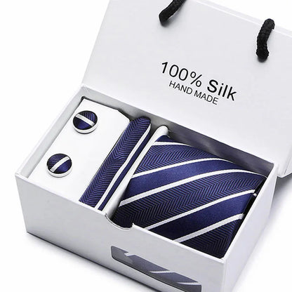 Silk Jacquard Necktie Set - Geometric Tie