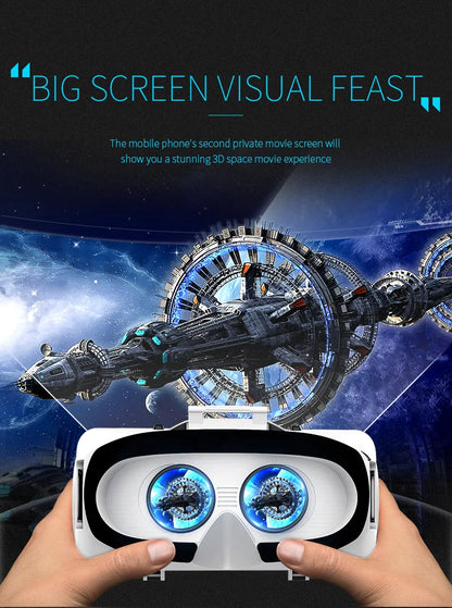 Virtual Reality Headset with Wireless Bluetooth Controller – 3D VR Glasses for Smartphones (4.7–6.1")