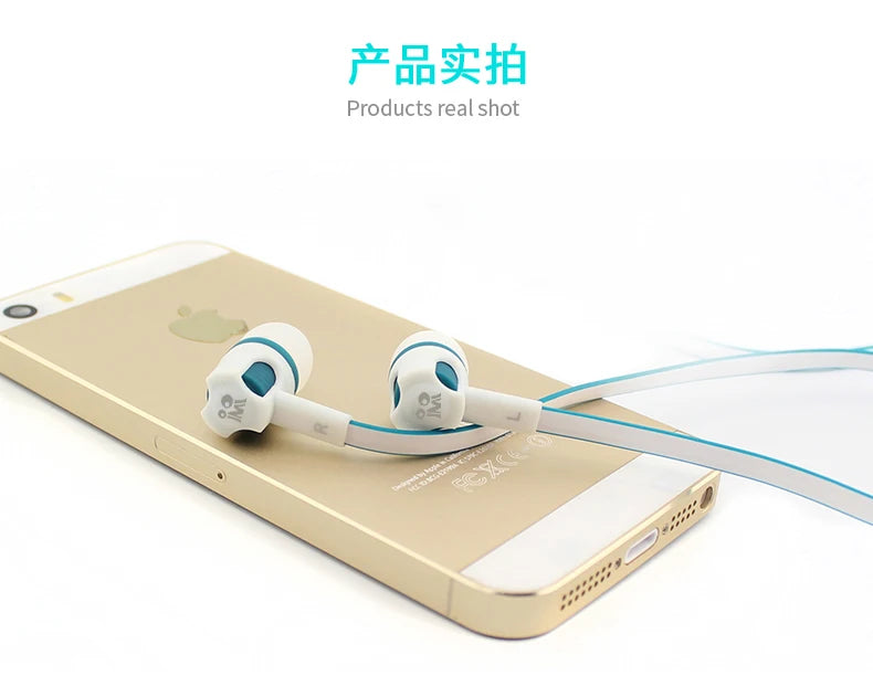 3.5mm Wired In-Ear Headphones with Microphone – Stereo Sound, Flat Tangle-Free Cable, Noise Isolation