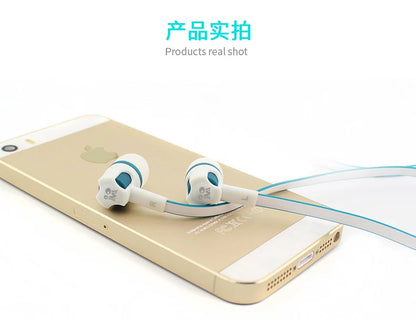 3.5mm Wired In-Ear Headphones with Microphone – Stereo Sound, Flat Tangle-Free Cable, Noise Isolation