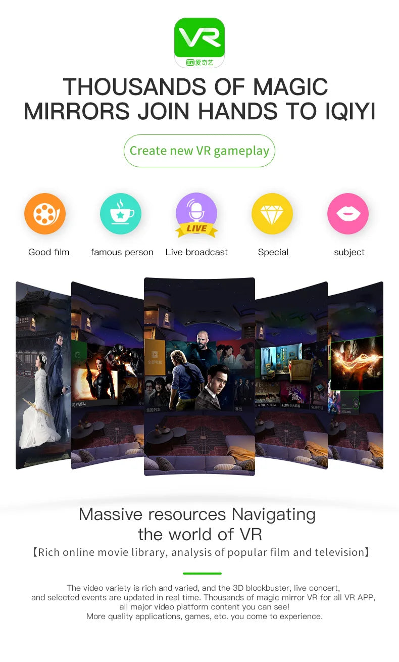 Virtual Reality Headset with Wireless Bluetooth Controller – 3D VR Glasses for Smartphones (4.7–6.1")