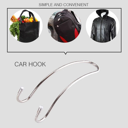Stainless Steel Car Seat Back Hook – Multi-Function Storage Holder, Silver
