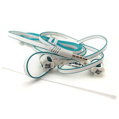 3.5mm Wired In-Ear Headphones with Microphone – Stereo Sound, Flat Tangle-Free Cable, Noise Isolation