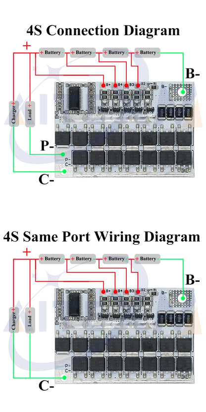 3S/4S/5S Lithium Battery Protection Board – BMS Module for 18650 Li-ion Cells (60A–100A, with Balance)