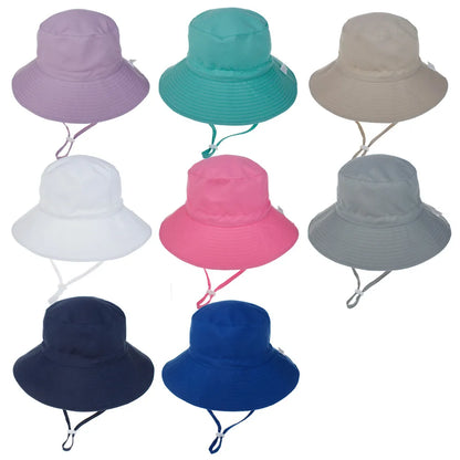 Kids Sun Hat – Adjustable Chin Strap Bucket Hat with UPF50+ UV Protection – For Ages 0-8