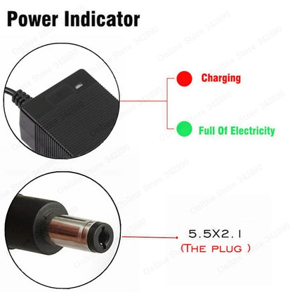 42V 2A Lithium Battery Charger – for 36V (10S) Li-ion / Li-poly Battery Packs – UK Plug