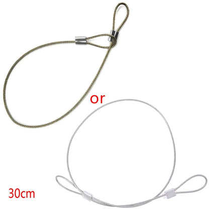 Stainless Steel Safety Tether Wire – 30cm Coated Lanyard for Action Cameras & Outdoor Gear