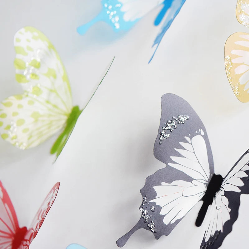 3D Butterfly PVC Wall Sticker – Multi-Color Set for Wall, Furniture, Outdoor and Indoor Decoration, 18 Pieces
