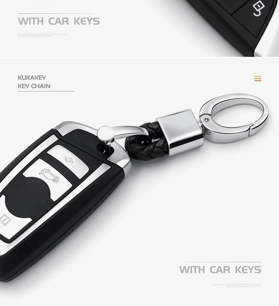 Fashion Retro Leather and Zinc Alloy Keychain – Handwoven Charm for Women
