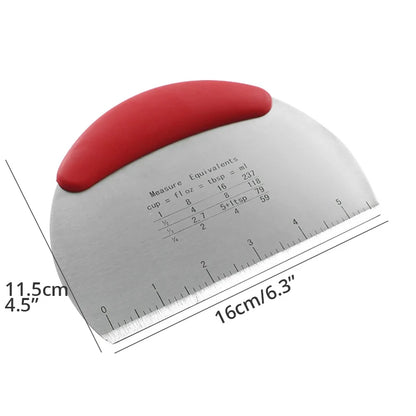 Stainless Steel Dough Scraper & Pastry Cutter – With Curved Handle, Bench Chopper Tool