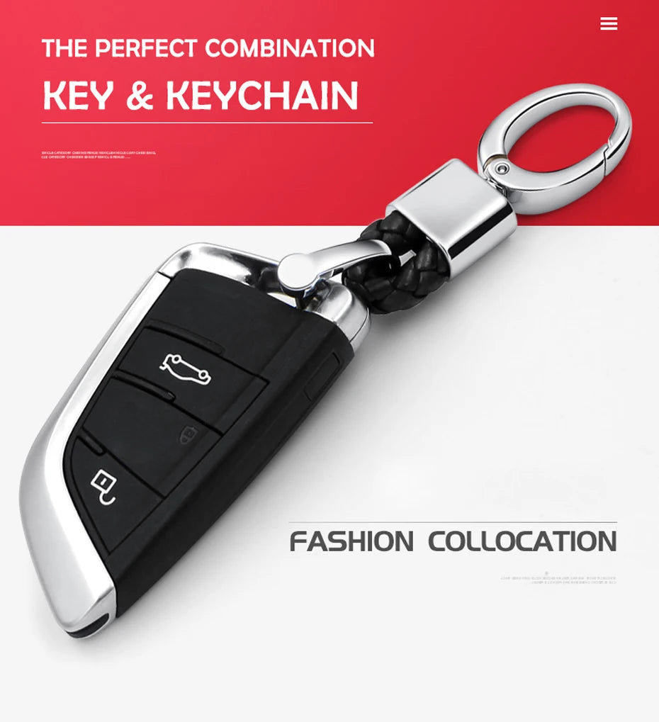 Fashion Retro Leather and Zinc Alloy Keychain – Handwoven Charm for Women