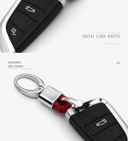 Fashion Retro Leather and Zinc Alloy Keychain – Handwoven Charm for Women