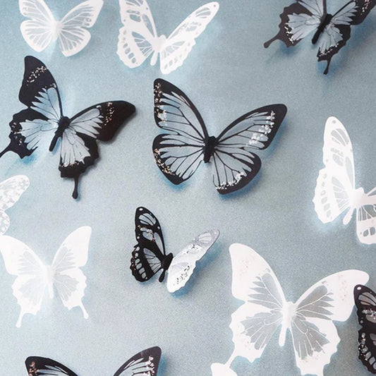 3D Butterfly PVC Wall Sticker – Multi-Color Set for Wall, Furniture, Outdoor and Indoor Decoration, 18 Pieces