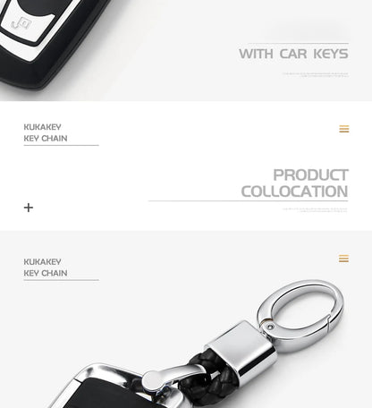Fashion Retro Leather and Zinc Alloy Keychain – Handwoven Charm for Women