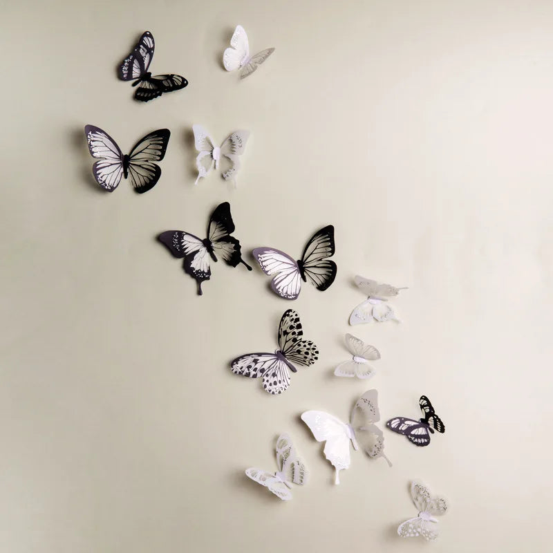 3D Butterfly PVC Wall Sticker – Multi-Color Set for Wall, Furniture, Outdoor and Indoor Decoration, 18 Pieces
