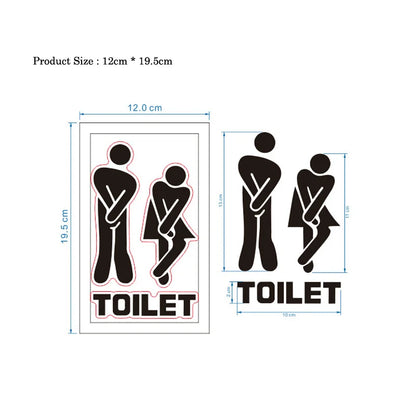 Toilet Door Wall Sticker – Modern PVC Vinyl Decal, Waterproof & Removable (12 × 19.5 cm)