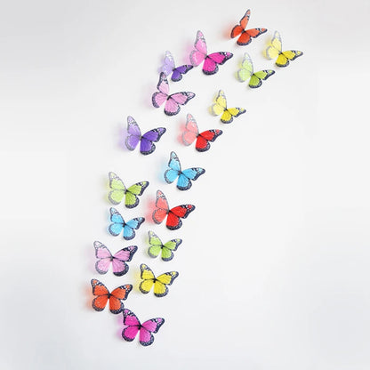 3D Butterfly PVC Wall Sticker – Multi-Color Set for Wall, Furniture, Outdoor and Indoor Decoration, 18 Pieces