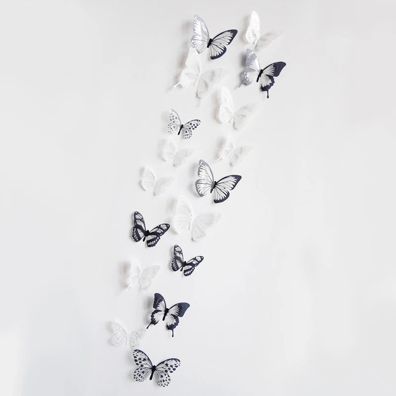 3D Butterfly PVC Wall Sticker – Multi-Color Set for Wall, Furniture, Outdoor and Indoor Decoration, 18 Pieces
