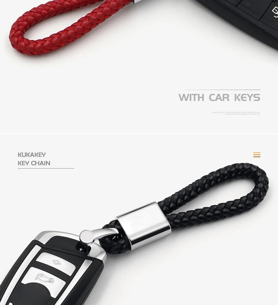 Fashion Retro Leather and Zinc Alloy Keychain – Handwoven Charm for Women