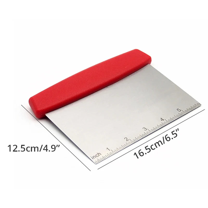 Stainless Steel Dough Scraper & Pastry Cutter – With Curved Handle, Bench Chopper Tool