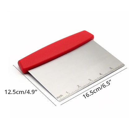 Stainless Steel Dough Scraper & Pastry Cutter – With Curved Handle, Bench Chopper Tool