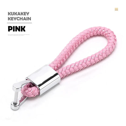 Fashion Retro Leather and Zinc Alloy Keychain – Handwoven Charm for Women