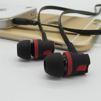 3.5mm Wired In-Ear Headphones with Microphone – Stereo Sound, Flat Tangle-Free Cable, Noise Isolation