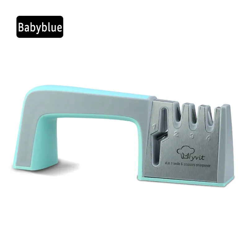 4-Stage Knife and Scissors Sharpener – Non-Slip Base, Ergonomic Handle, Diamond & Ceramic Slots
