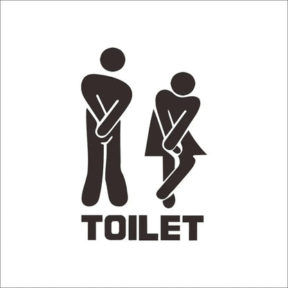 Toilet Door Wall Sticker – Modern PVC Vinyl Decal, Waterproof & Removable (12 × 19.5 cm)
