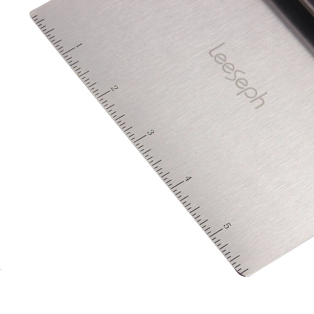 Stainless Steel Dough Scraper & Pastry Cutter – With Curved Handle, Bench Chopper Tool