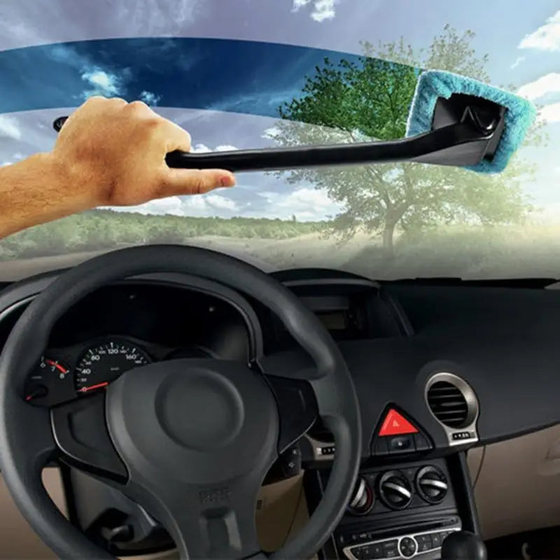 ALLOYSEED Car Window Windshield Cleaner – Microfiber with Long Handle and Pivoting Head