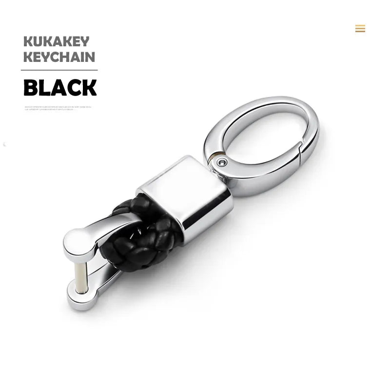 Fashion Retro Leather and Zinc Alloy Keychain – Handwoven Charm for Women