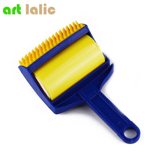 Reusable Pet Hair Remover Roller Set – Sticky Lint Roller with Travel Size Brush – For Furniture, Clothes & Car Seats