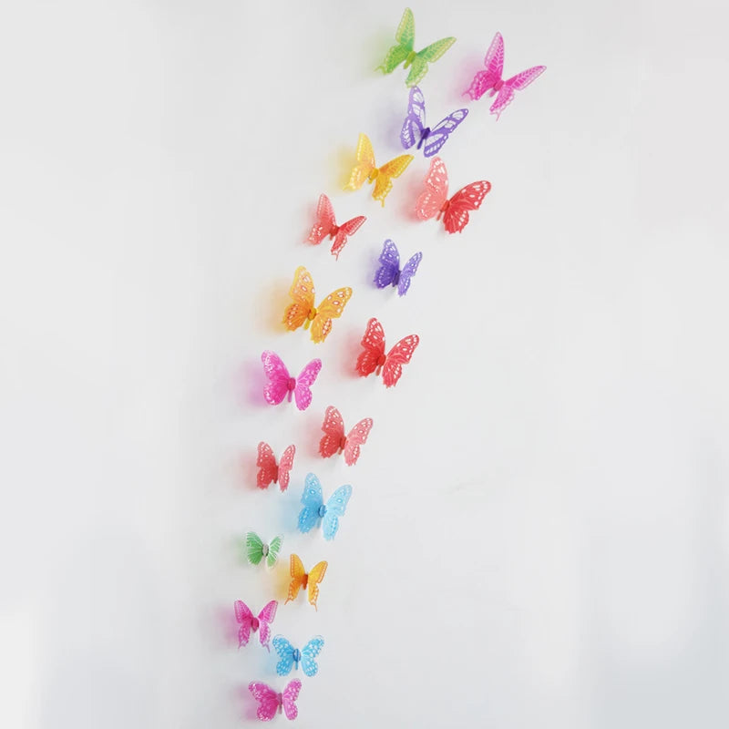 3D Butterfly PVC Wall Sticker – Multi-Color Set for Wall, Furniture, Outdoor and Indoor Decoration, 18 Pieces