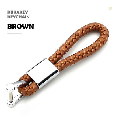 Fashion Retro Leather and Zinc Alloy Keychain – Handwoven Charm for Women