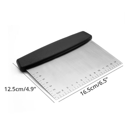 Stainless Steel Dough Scraper & Pastry Cutter – With Curved Handle, Bench Chopper Tool