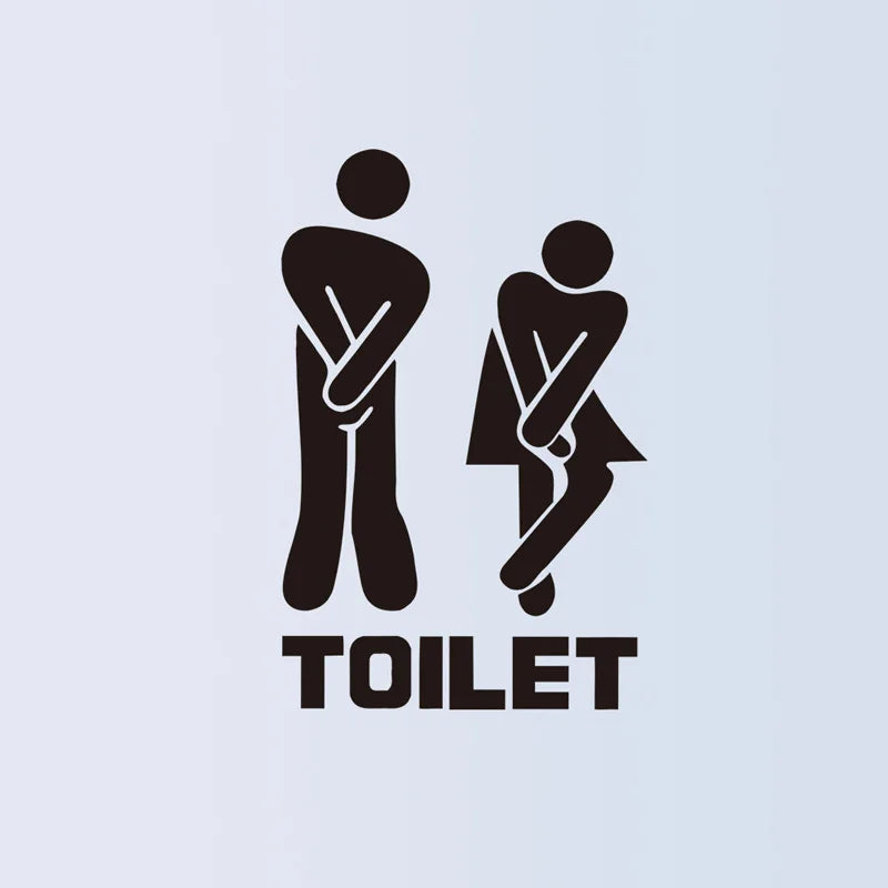 Toilet Door Wall Sticker – Modern PVC Vinyl Decal, Waterproof & Removable (12 × 19.5 cm)